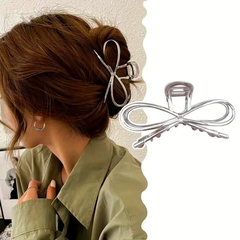 BOW CLAW CLIP in Silver or Gold